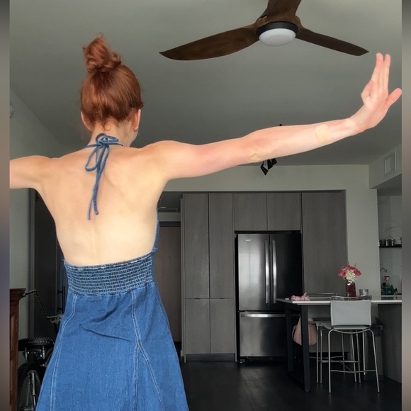 Denim Halter Mini Dress - Picture 9 of 10